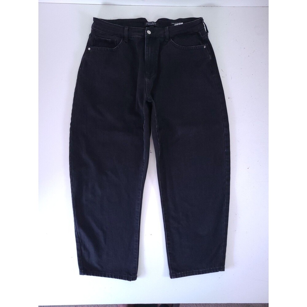 Judy Blue Black Barrel Leg Jeans 16W Marlow Arc Curved
